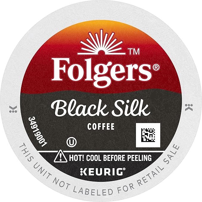 Folgers Black Silk Dark Roast Coffee, 12 Keurig K-Cup Pods
