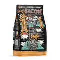 Bones Coffee Company Maple Bacon, Bacon and Maple Syrup Flavored Coffee, Medium Roast Low Acid Arabica Beans Compatible with Auto drip and French Press Coffee Maker, 12 Oz Whole Bean