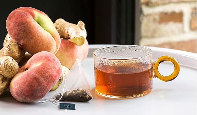 REVOLUTION TEA® Sweet Ginger Peach Black Tea [THE ORIGINAL] – Spanish White Peach & Ginger – Premium Full Leaf Tea – Biodegradable Infuser Tea Bags – Flavored Black Tea – 50 Bags
