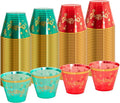 WELLIFE 60Pcs 9oz Christmas Plastic Cups, Disposable christmas Cups, Christmas plastic Tumblers, Includes 30Pcs Green cup and 30Pcs Red cups