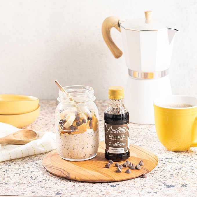 Amoretti - Natural Vanilla Bean Artisan Flavor Paste, 8 oz, Perfect For Ice Cream, Beverages, Cakes, and more, Preservative Free, Vegan, Gluten Free, No Artificial Sweeteners, Highly Concentrated
