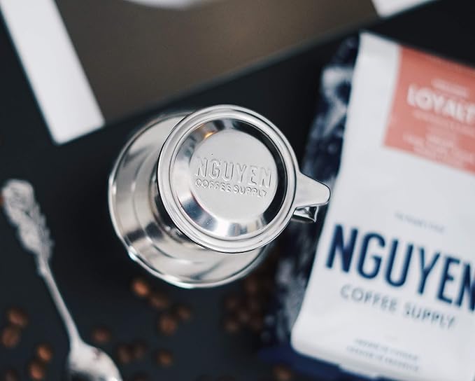Nguyen Coffee Supply - Original Phin Filter: Stainless Steel 12oz Chamber 4.375 inch plate Diameter, Perfect Cup of Phin Drip Coffee in 7 minutes [12 oz]