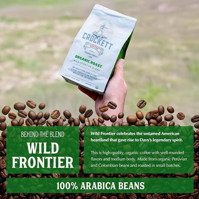 Crockett Organic Ground Coffee – USDA Organic Medium Roast Ground Coffee with Smooth Body, Clean Energy & Balanced Flavor – Perfect for Daily Coffee Drinks & Healthy Coffee Habits