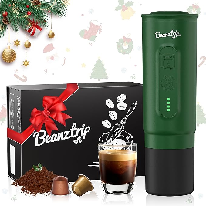 H02 PRO Portable Espresso Maker, Compatible with NS Capsule & Ground Coffee, Christmas Gift Coffee Maker, 20 Bar Self-heating Small Electric Travel Espresso Machine for Camping, Hiking