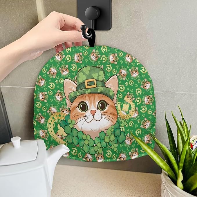 Kettle Cover for St. Patrick's Day Teapot Insulation Cover Cat Teapot Cover Small Teapot Dust Protector Keep Warm Kettle Kitchen Dust Cover