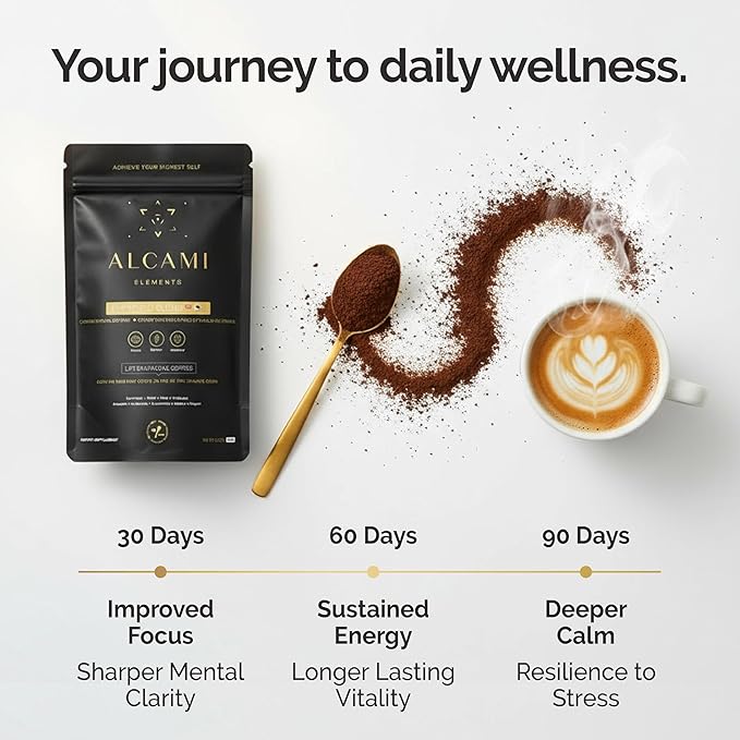 Mushroom Espresso Coffee Superfood Blend, 10X Concentrated Extract, with Lion's Mane, Reishi & Cordyceps, Energy & Focus Support, 30 Servings, Premium Supplement Powder