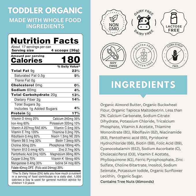 Else Nutrition Toddler Formula 12-36 mo., Plant Based Toddler Nutritional Drink - Soy & Dairy Free, Lactose Free - Complete Baby Formula (12-36 mo.), Protein Powder w/ 20+ Vitamins (22oz, 4-Pack)