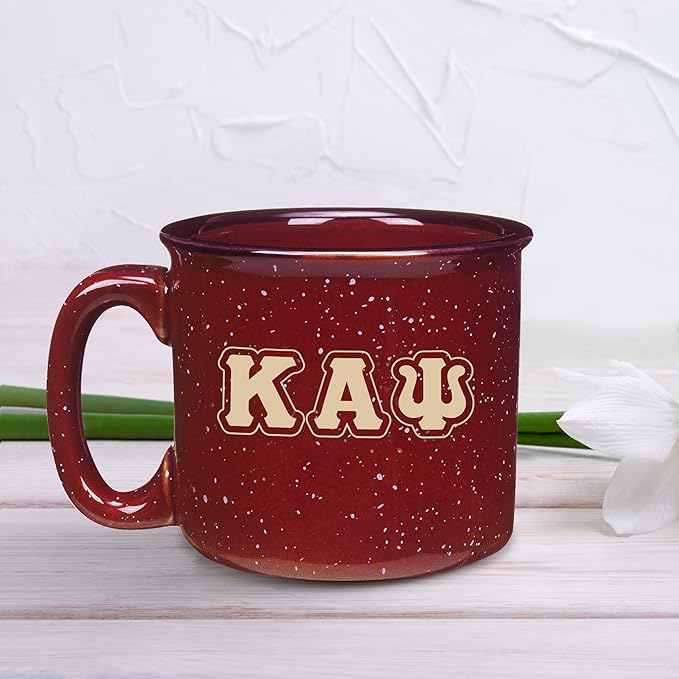 BBGreek Kappa Alpha Psi Fraternity Paraphernalia - Official Vendor - 15 oz Ceramic Campfire Mug - 1911 Classic Greek Letters