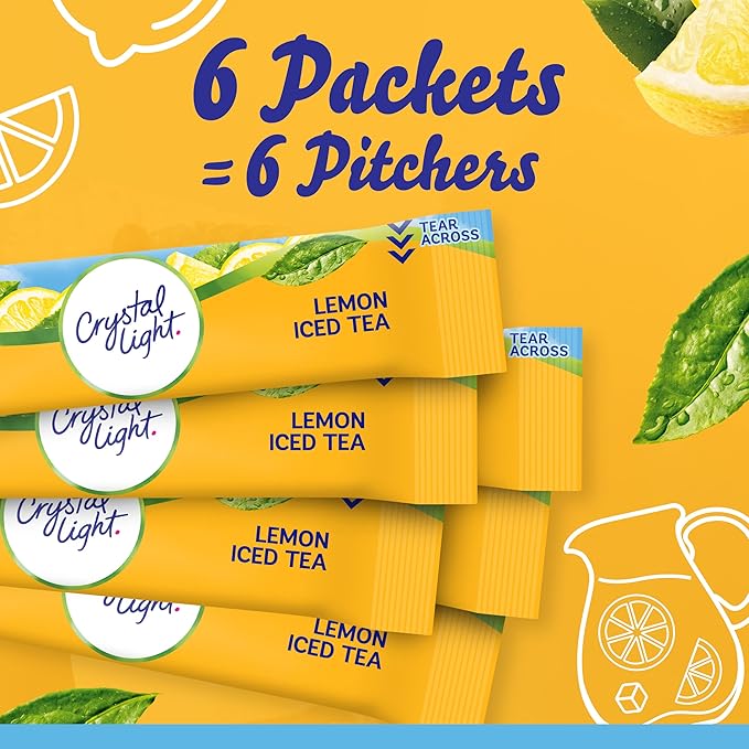 Crystal Light Lemon Iced Tea Drink Mix, 12-Quart Canister (Pack of 17)