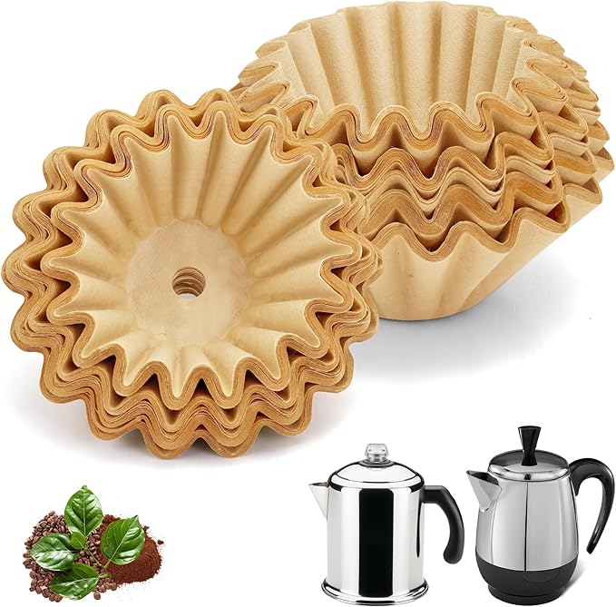 Percolator Coffee Filters Compatible with Farberware Coffee Percolator, 150 Pcs Disposable Perforated Filters for Farberware FCP240 Yosemite Coletti Bozeman 6/9 Cup Elite Gourmet 6 Cup
