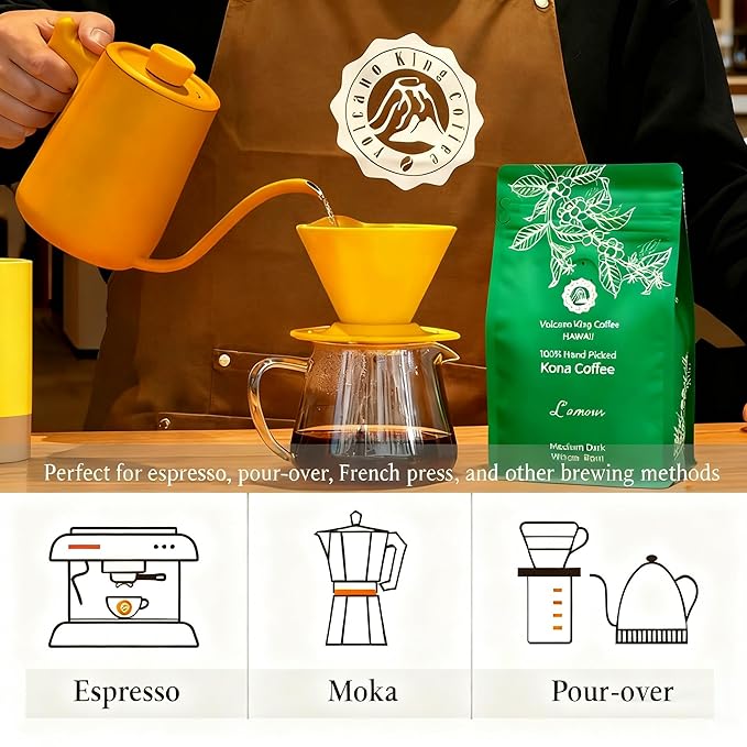 Hawaiian Kona Coffee Beans, 100% Kona No Blend, No. 1 Grade, Medium Dark Roast, from Our Coffee Estate in Hawaii, Smooth and Low Acidity(L'amour, 7 oz)