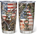 Hyturtle Personalized Hunting Gifts For Men - Deer Hunting Tumbler 20 Oz Travel Coffee Mug Stainless Steel - Fathers Day Gift For Dad, Him, Boy, Husband, Hunters From Son, Wife On Birthday