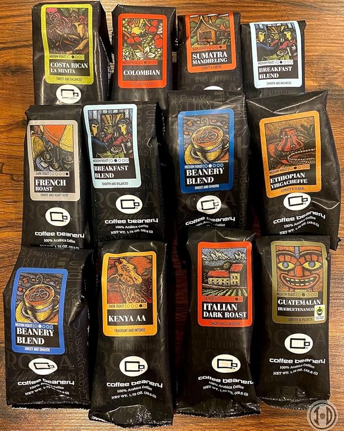 Breakfast Blend Specialty Coffee, 1-1.75oz Try Me Size Coffee Sampler, Light-Medium Roast