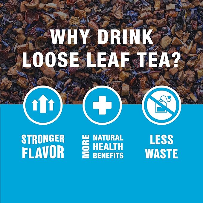 Tiesta Tea Blueberry Wild Child, Loose Leaf, Blueberry Hibiscus Herbal Tea, Premium Non-Caffeinated Blend, Make Hot or Iced, Brews Up to 50 Cups, 5.5 Ounce Refillable Tin