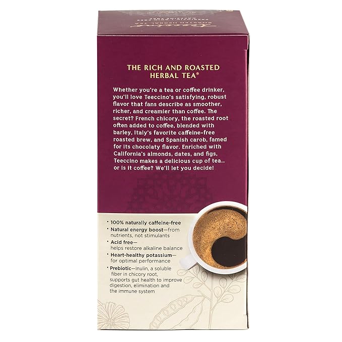 Teeccino Java Herbal Tea - Rich & Roasted Herbal Tea That’s Caffeine Free & Prebiotic for Natural Energy, 25 Tea Bags (Pack of 3)