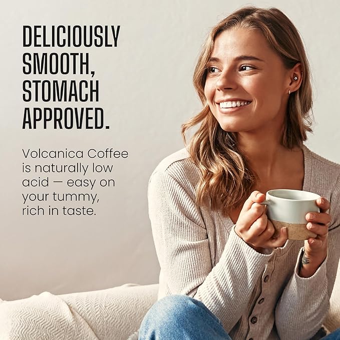 Low Acid Decaf Coffee, Blend of Natural Low Acidic Coffee, Ground, Medium Roast, Fresh Roasted, Kosher, 16-ounce