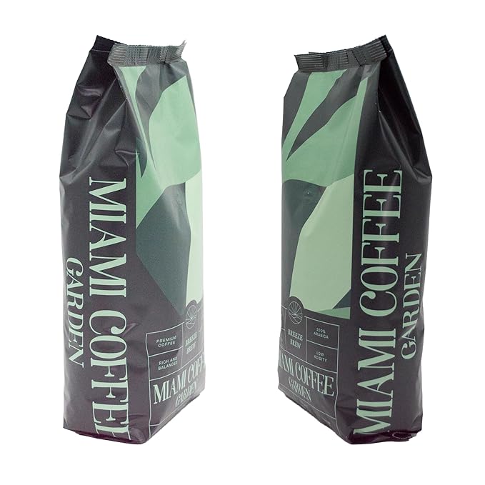 Miami Coffee Garden Breeze Brew, Brazilian Premium Coffee, Rich and Balanced, 100% Arabica Beans, Low Acid, Finest Regions in Brazil, Whole Coffee Beans, 2 Lb Bag