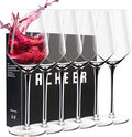 ACHEER Crystal Wine Glasses Set of 6 - Hand Blown Red Wine or White Wine Glass - 14Oz - Long Stem Wine Glasses – Gift for Wedding, Anniversary, Christmas