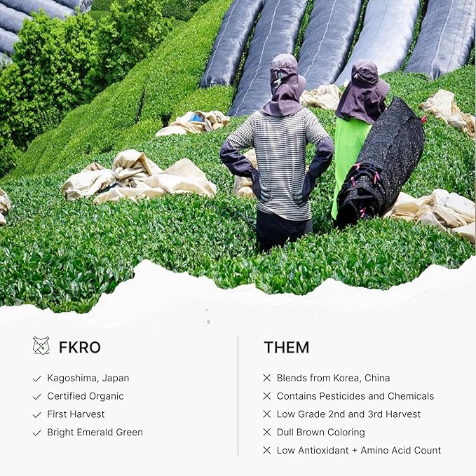 FKRO Organic Tea Master's Ceremonial Grade Japanese Matcha Green Tea Powder. 1st Harvest, Single Origin, Sugar-free. Flown in Fresh from Japan Every Month (30g/1.06oz) Tin