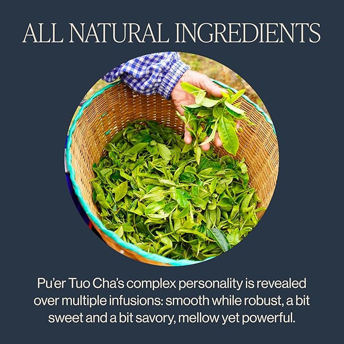 Rishi Tea Ancient Pu'er Tuo Cha Herbal Tea - Organic Direct Trade Loose Leaf, Medium Caffeine Aged Ripe Pu-erh for Digestion Support - 4 Ounces, 15 Servings