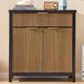 AOGLLATI Sideboard Buffet Storage Cabinet,Buffet Table with Storage & Doors and Drawer, Coffee Bar Cabinet for Kitchen Entryway Living Room, Wood&Black