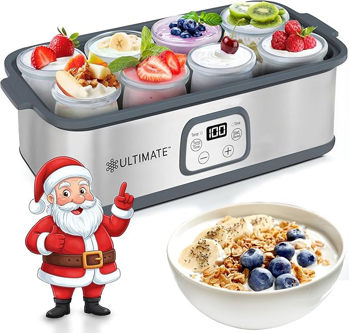 Ultimate Probiotic Yogurt Maker w/Adjustable Temperature & Time Control - Make Trillions of Live Probiotics - Best 2025 Men & Womens Christmas Gifts for Family & Friends - ULTIMATE LIFETIME WARRANTY