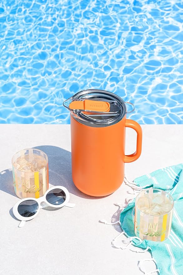Served Premium Insulated Pitcher (2L/66oz) - Double Walled, Copper Lined Stainless Steel Pitcher with Lid - Vacuum Insulated Carafe for Hot Coffee, Tea, Iced Drinks, Water, Cocktails, and More