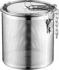 Stainless steel cylindrical seasoning filter, Multi purpose spice filter, Mesh Design Tea Ball Strainer Soup Seasonings Seperation Basket Filter with Chain Hook for Home Restaurant (14 * 14CM/2.154L)