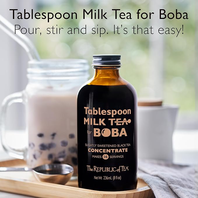 The Republic of Tea – Tablespoon Milk Tea for Boba Concentrate, Black Tea, 16 Servings