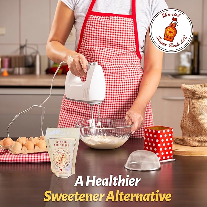 Wanish Sugar Bush Organic Maple Sugar - 100% Pure, Granulated Maple Sugar from the Lush Northwoods of Wisconsin, Perfect for Baking and Beverages - Natural Sweetener in 8 oz Bag