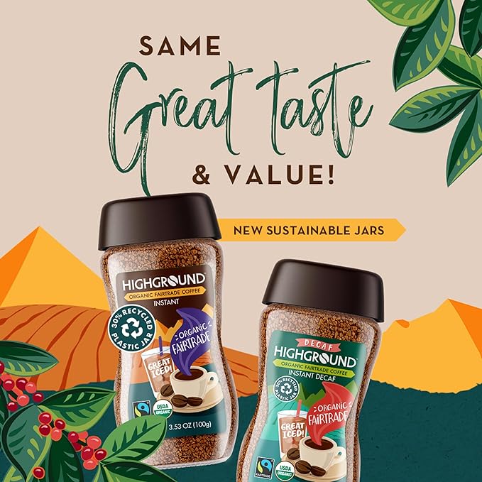 Highground Organic Instant, Decaf Coffee, 3.53 Oz