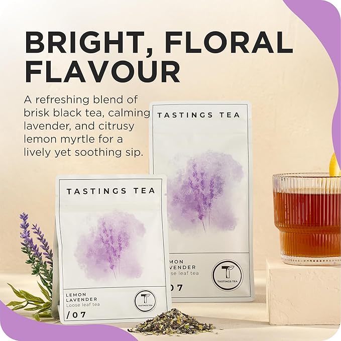 Tastings Tea Lemon Lavender Blend - 2.2oz Loose Leaf | Medium Caffeine Levels