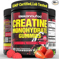 Creatine Monohydrate Gummies for Men & Women,5000MG Creatine Gummy Sugar Free. Boost Focus,Strength, and Endurance, Anti-Melting Formula, Vegan, Gluten-Free, Non-GMO,(Strawberry 90 ct)
