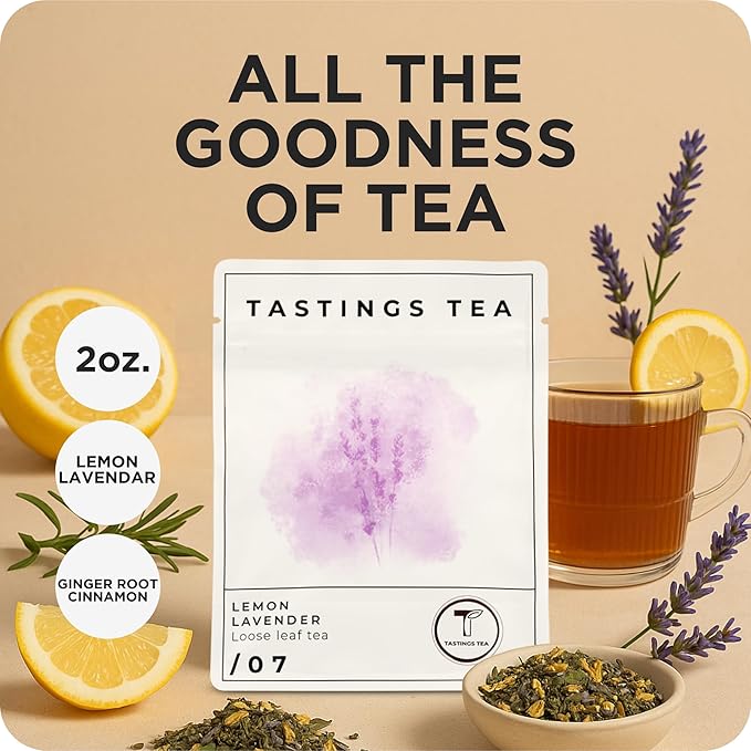 Tastings Tea Lemon Lavender Blend - 2.2oz Loose Leaf | Medium Caffeine Levels
