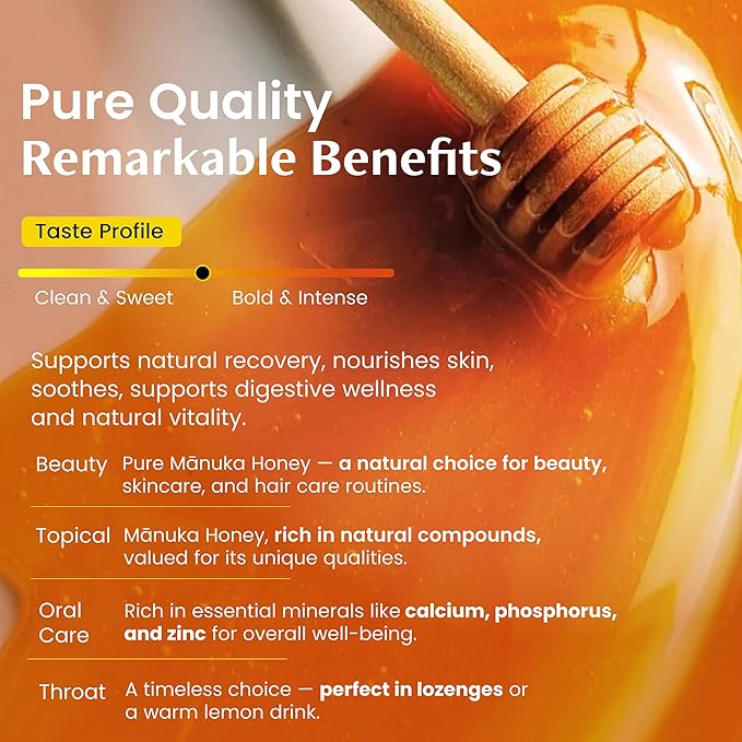 Yobees Honey Raw and unpasteurized New Zealand Manuka Honey Organic | MGO 826+ / Certified UMF 20+ | 8.8oz