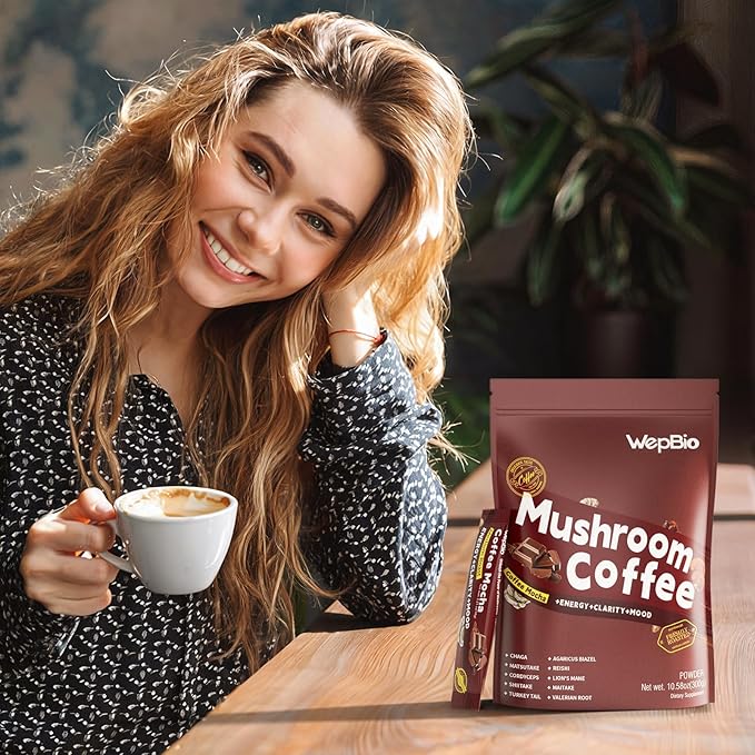 Mushroom Coffee Mocha 11 in 1 Adaptogenic Mushroom Blend with Ashwagandha KSM-66,Lions Mane,Reishi,Turkey Tail Instant Mushrooms Coffee for Boost Energy,Focus,Sugar-Free,30 Servings