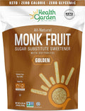 Health Garden Monk Fruit Sweetener, Golden- Non GMO - Gluten Free - 1:1 Sugar Substitute - Kosher - Keto Friendly (4.75 Lb)