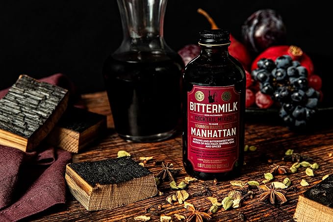 Bittermilk Bourbon Barrel Aged Manhattan Mix - All Natural Handcrafted Cocktail Mixer - Manhattan Cocktail Mix - Just Add Whiskey, Makes 17 Cocktails
