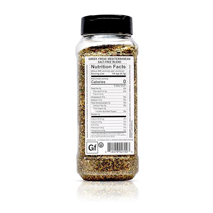 Spiceology – Greek Freak Mediterranean Salt-Free Seasoning – Greek Herbs & Spices for Chicken, Potatoes, Salad, Gyros, Pasta & Pizza – Fresh-Ground, Chef-Crafted Mediterranean Blend – 11.5 oz
