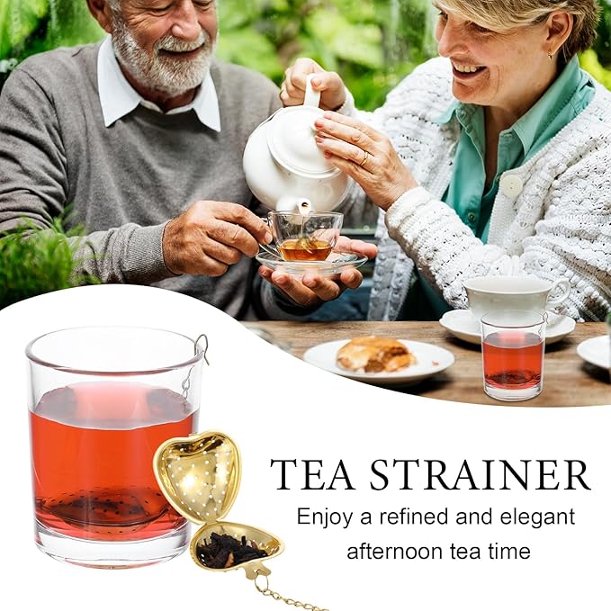 30 Pcs Stainless Steel Tea Strainer Ball Infuser Loose Leaf Steeper Interval Diffuser Heart Shape Mesh Filters with Extended Chain Hook for tea party Seasonings Cup Bottle