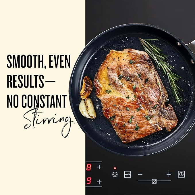 Alva Maestro 8-Inch Stainless Steel Nonstick Frying Pan – Made Without PFAS, PFOA & PTFE Ceramic Coating – Reinforced 5-Ply Aluminum Core, Oven & Induction Safe for Even Heat, Easy to Clean Coating