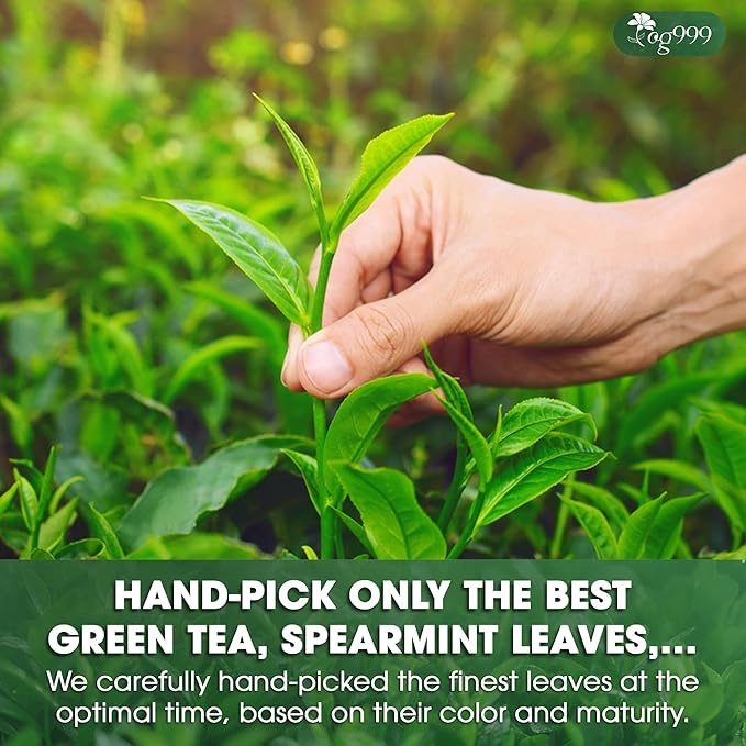 TOG999, Premium Matcha Green Tea Bags | 60 Count | Blend of Sencha, Green Tea, Spearmint & Orange Slices – Refreshing Flavor, Naturally Vibrant, No Gluten. Vegan.