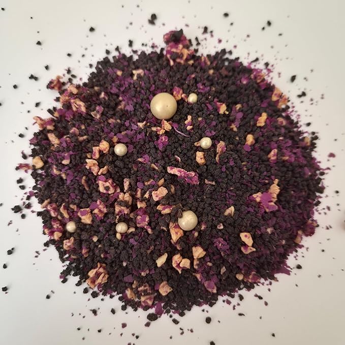 Spilled Tea | Ember Roasted Sweet Potato | Flavored Malty Assam CTC Black Tea with Purple Sweet Potato Flakes | Best Made with Chai / Royal Milk Tea / British Tea Making Method | Loose Leaf Tea