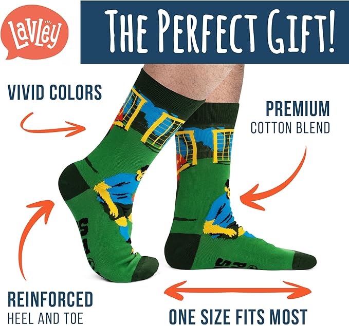 Lavley Funny Socks for Sports Fans and Players - Cool Novelty Gifts for Men, Women, & Teens