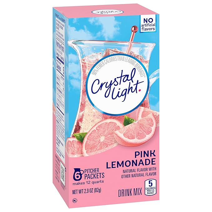 Crystal Light Pink Lemonade Drink Mix, 12-Quart 2.9-Ounce Canister (Pack Of 4)