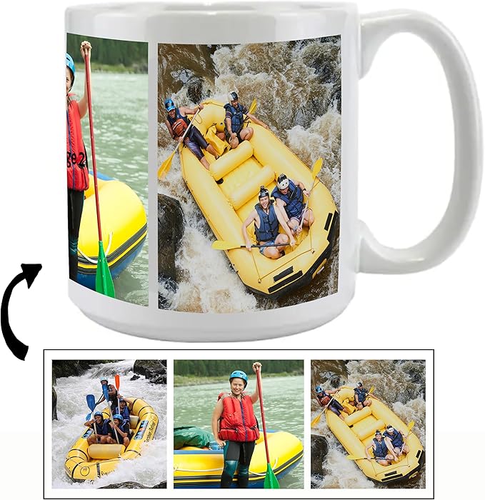 Custom Photo Ceramic Coffee Mug, Jumbo Sized-20oz, Glossy or Matte Finish (3 Images)