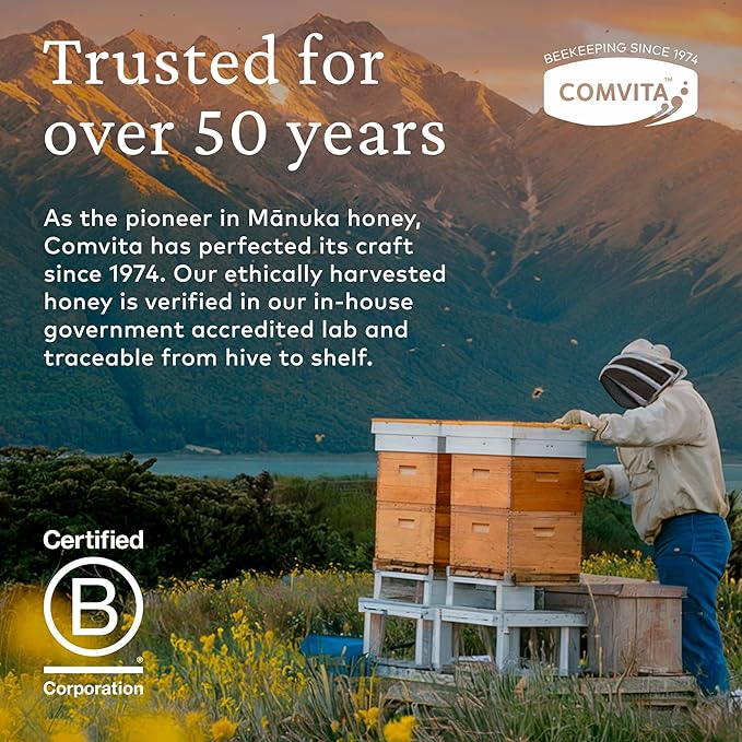 Comvita Manuka Honey UMF 15+ (MGO 514+) - Raw Manuka Honey New Zealand, Pure & Unpasteurized, Superfood for Immune Health, Use in Tea, Wild, Monofloral, Non-GMO - 500g (17.6 oz)