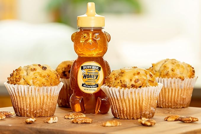 Busy Bee Honey, Grade A, Filtered, Pack of 3 Honey Bears (12 OZ each)
