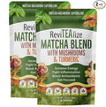 ReviTEAlize Organic Matcha Mushroom Powder - Organic Ceremonial Grade - Coffee Alternative - Latte (60 Servings)