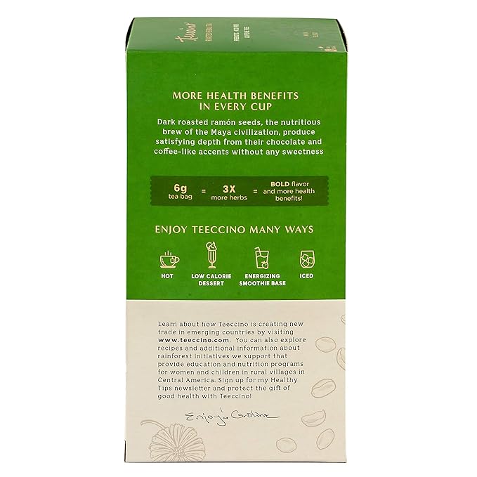 Teeccino Maya Chai Herbal Tea - Rich & Roasted Herbal Tea That's Caffeine Free & Prebiotic for Natural Energy, 25 Tea Bags